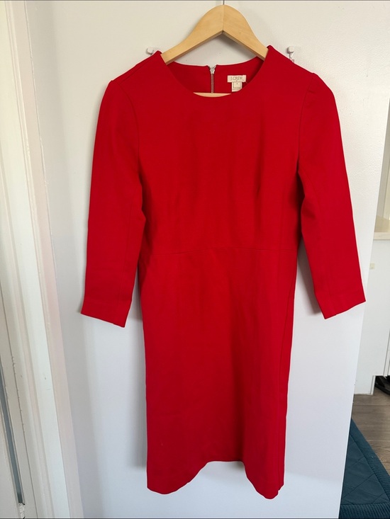 J. Crew Dresses & Skirts - J. Crew Red Long Sleeve Sheath Dress size 4